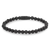 Armband med svarta naturstenspärlor (6 mm) och svart rostfritt stållås