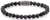 Armband med svarta larvikit-pärlor och svart rostfritt stållås, REBEL&ROSE