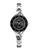 Damur med safirglas, titanarmband, svart urtavla och infattning med strass