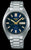 Seiko 5 Sports automatisk herrklocka: blå urtavla, datum, stållänk.