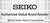 SEIKO reklamskylt: Auktoriserad global varumärkesåterförsäljare, ©2024 Seiko Watch Corporation