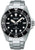 Seiko Prospex herrur med stållänk, svart urtavla och dykring