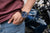 Herrarmbandsur med blå urtavla och brunt läderarmband