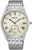 Herrklocka i silver med armband i rostfritt stål, beige urtavla, romerska siffror, subdials