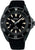 Seiko herrarmbandsur med svart urtavla, svart boett och silikonarmband