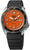 Seiko 5 Sports herrklocka, svart silikonband, orange urtavla, datumfönster
