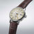 Seiko Presage herrklocka, brunt läderband, beige urtavla med GMT-markering