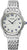 Damklocka i silver med metallarmband, vit urtavla och blå siffror, Seiko