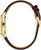 Seiko damklocka med brunt läderarmband och guldfärgad infattning från sidan