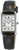 "Seiko damklocka med svart läderarmband, fyrkantig urtavla med romerska siffror"