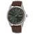 Seiko Conceptual Herrenuhr mit braunem Lederband, dunkelgrünem Zifferblatt und Datumsanzeige