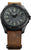 Traser P96 Herrenuhr, schwarzes Gehäuse, schwarzes Zifferblatt, braunes Lederarmband