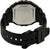 Casio herrklocka baksida med silverfärgat lock och svart armband