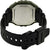 Digital retroklocka med boettbaksida i silver och svart, perforerat textilarmband