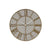 Wanduhr aus Holz mit Laserschnitt, rundem Design und grauem Ziffernblatt
