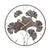 AMS Design W9704 Wanduhr • Ginkgo Metall-Design • Quarzwerk