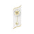Wanduhr mit rundem Messinggehäuse und goldenem Pendel, weißes Zifferblatt