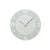 Blaugraue AMS-Wanduhr mit römischen Ziffern, schmalen Zeigern und markiertem Minutenring.