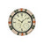 Outdoor-Wanduhr mit beigem Zifferblatt, römischen Ziffern, Mosaikrahmen, Thermo & Hygro