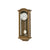 Wanduhr mit eichenfarbenem Holzgehäuse und schmalem Pendel, weißes Zifferblatt