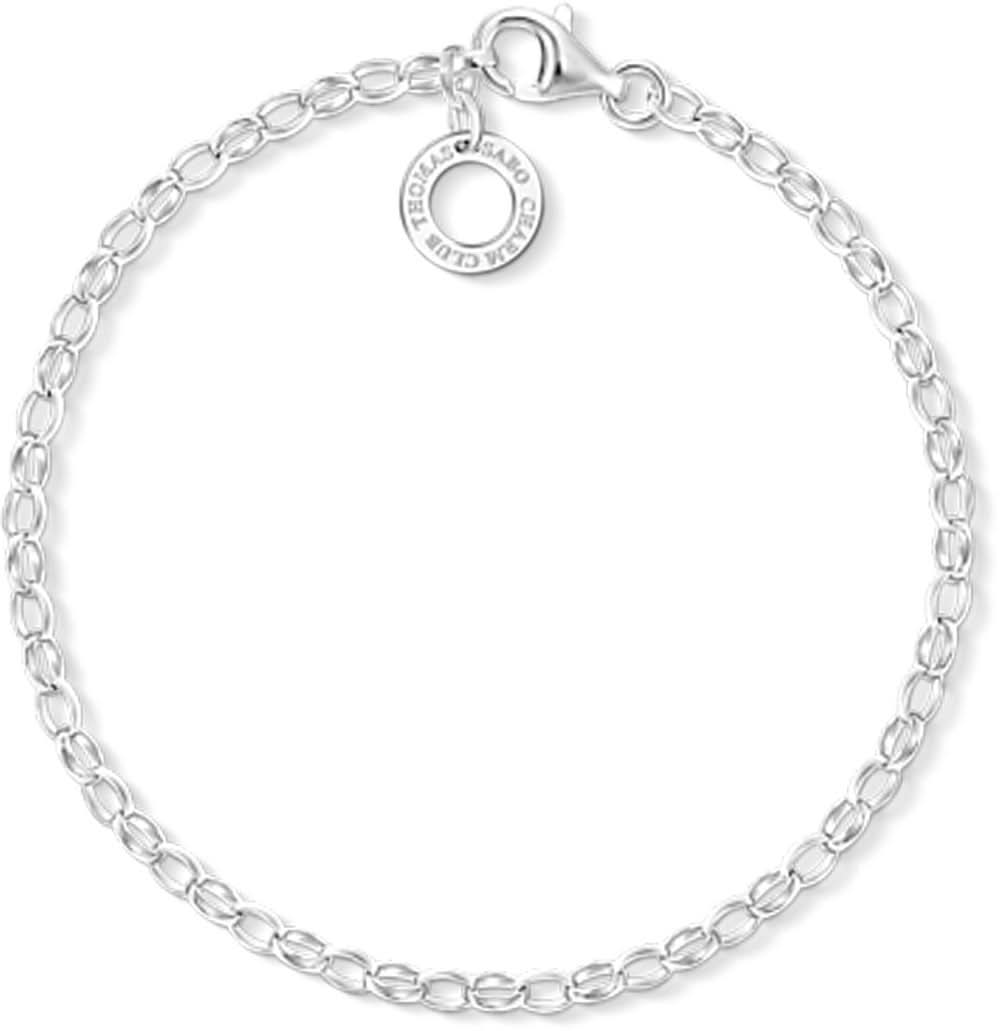Charmarmband i 925 sterling silver med runt medaljonghänge och karbinlås