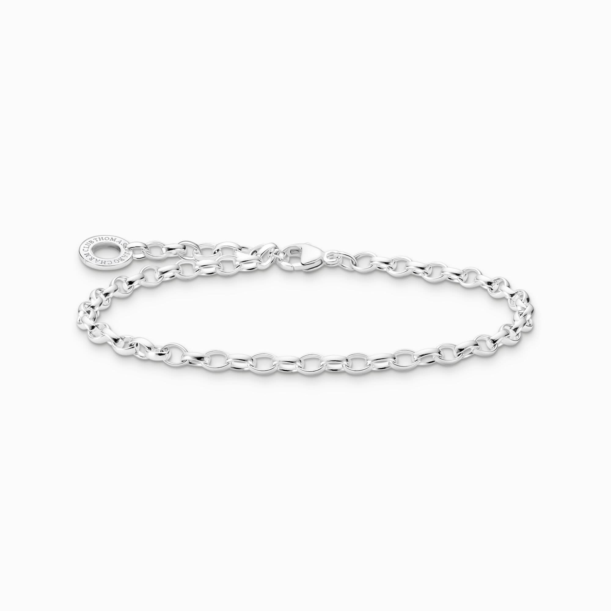 Armband i silver med ovala länkar och runt spänne
