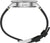 "Herrarmbandur uppifrån: svart läderarmband med metallspänne vid boetten."