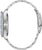 Sidovy av herrklocka med boett i silverfärgat stål och metallarmband med fästöglor