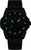Luminox herrur med svart urtavla och grön självlysande markeringar; silikonband.