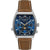 Herrenarmbanduhr Zeppelin Metropolis mit blauem Zifferblatt, Mondphase und Lederarmband
