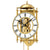 Wanduhr-Ziffernblatt mit römischen Ziffern, offenem Uhrwerk und goldener Umrandung