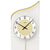 Wanduhr-Zifferblatt mit goldener Mitte, schwarzen Zeigern und Glasfront