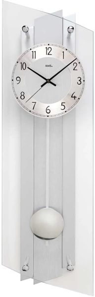 Pendlyklocka modern böjt mineralglas - AMS Modell: 5261