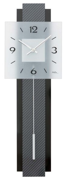 Pendlyklocka modern glas-urtavla - AMS Modell: 7313