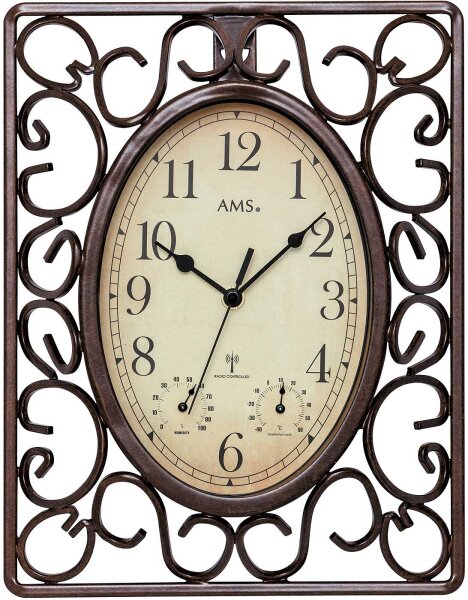 Väggklocka klassisk termometer hygrometer - AMS Modell: 5976