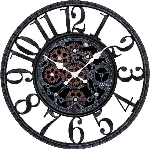 Kvartsklocka modern boettdiameter: 39 cm - AMS Modell: 9634