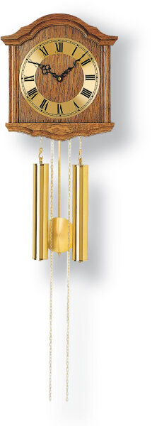 Väggklocka, mekanisk, ek rustik, Bim-Bam-melodi - AMS Modell: 206/4