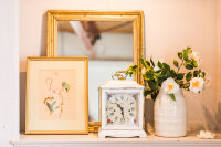 Mekanisk bordsklocka - vintage vit - Hermle Modell: 22915-V60340