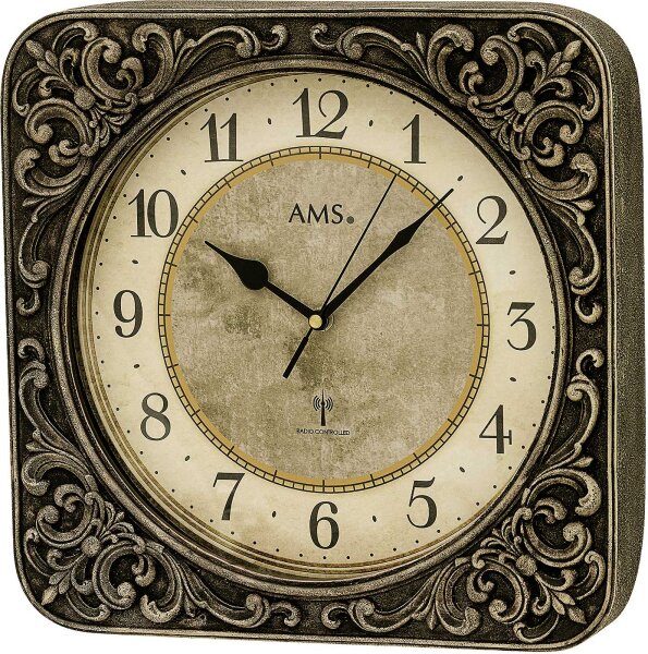 klassisk vintagestil väggklocka av harts - AMS Modell: 5968