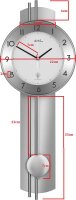 Radiostyrd pendlyklocka silverfärgad modern - AMS Modell: 5266S