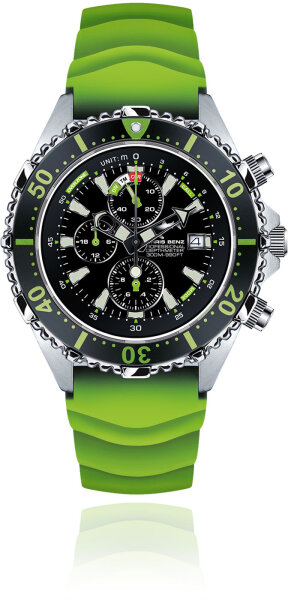 Herrklocka dykarklocka - Serie: Depthmeter Chronograph 300M - Chris Benz Modell: CB-C300-G-KBG