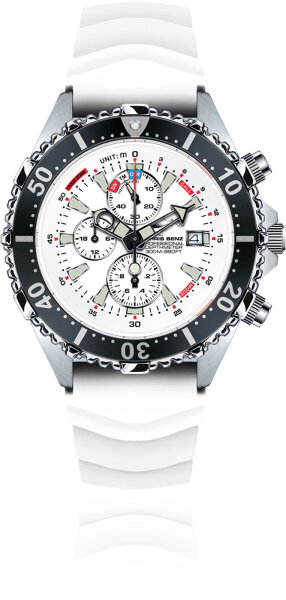 Herrklocka dykarklocka - Serie: Depthmeter Chronograph 300M - Chris Benz Modell: CB-C300-W-KBW