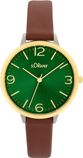 Damklocka rostfritt stål läderarmband - s.Oliver Modell: 2033483