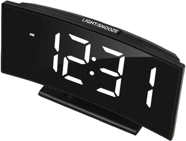 Nätansluten digital väckarklocka, svart, vit display - JVD Modell: SB681.3