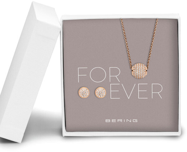 Set halsband med hänge och stiftörhängen – Bering Jewelry Modell: 414Sparkle-708-Rosegold