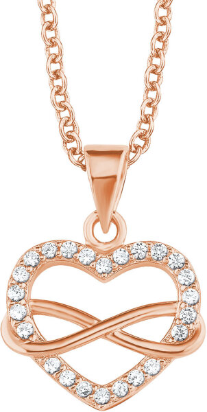 Halsband hjärta med stenar och evighetssymbol – s.Oliver Jewelry Modell: 2020988-