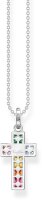 Halsband med färgglatt kors – 925 sterlingsilver