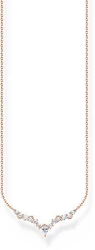 Halsband iskristaller med vita stenar – 750 roséguldsplätering