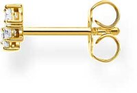 Enkel stiftörhänge med vita stenar – 750 gulguldsplätering