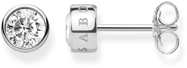 Stiftörhängen med vit sten – 925 sterlingsilver